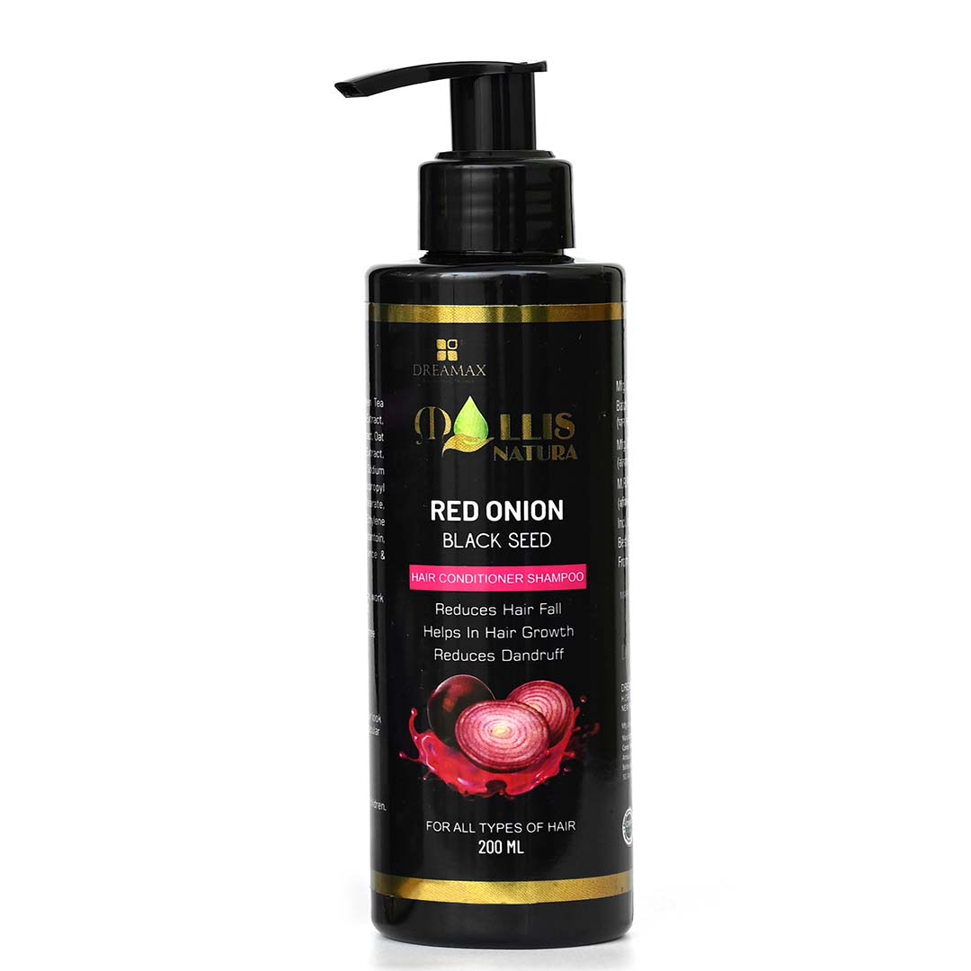 Mollis Natura Red Onion Black Seed Hair Shampoo For Dandruff and Hair Fall Control