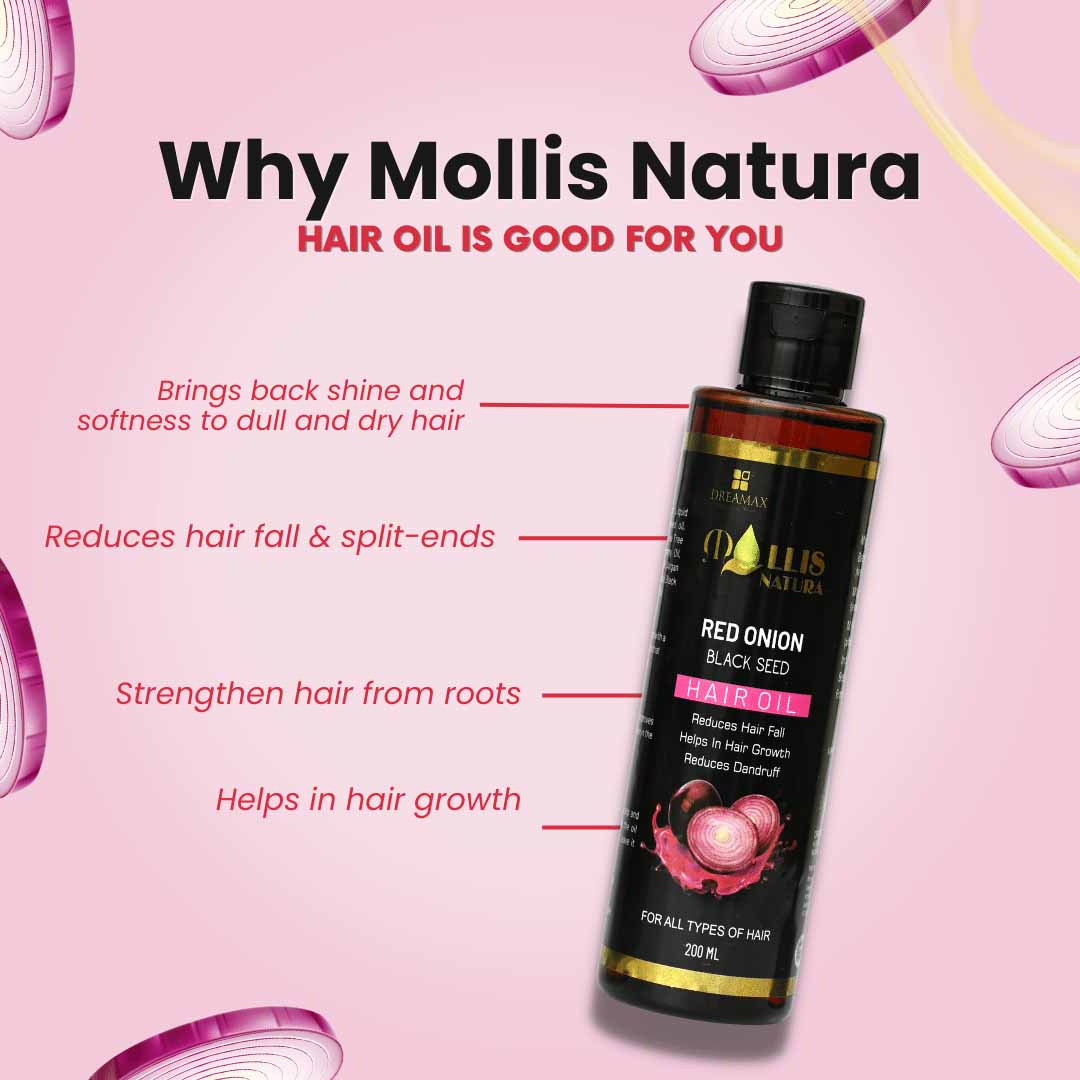 Mollis Natura Red Onion Black Seed Hair Growth Oil 200ML