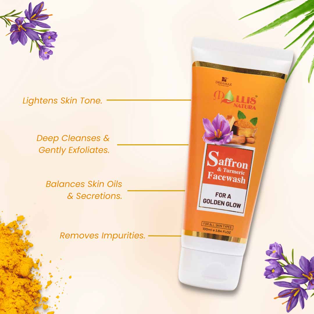 Mollis Natura Saffron and Turmeric Anti Acne Face Wash 100ML